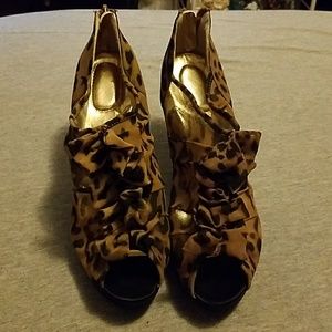 Avon - peep toe leopard heels